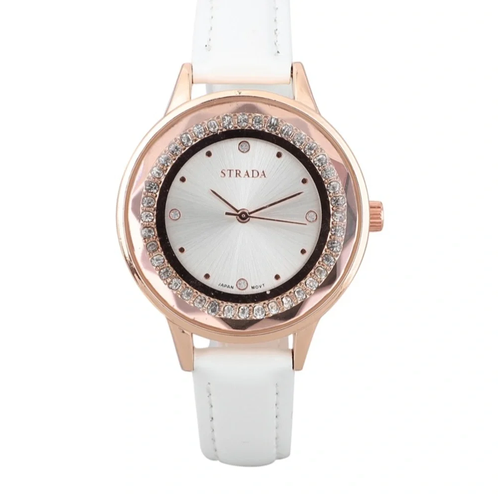 White Watch with White Austrian Crystals